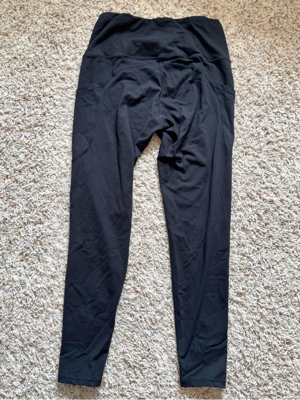 Women’s (L) Black Leggings with Side Pockets